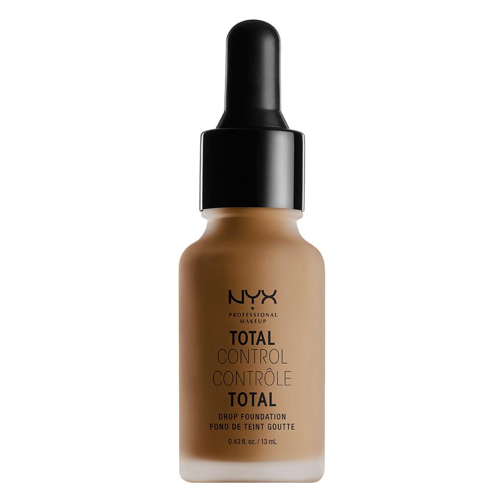 NYX Professional Makeup Total Control Drop Foundation Deep Sable - Alas Bedak Cair/Liquid Hasil Matte Untuk Kulit Normal Dan Berminyak Termasuk Dropper/Pipet