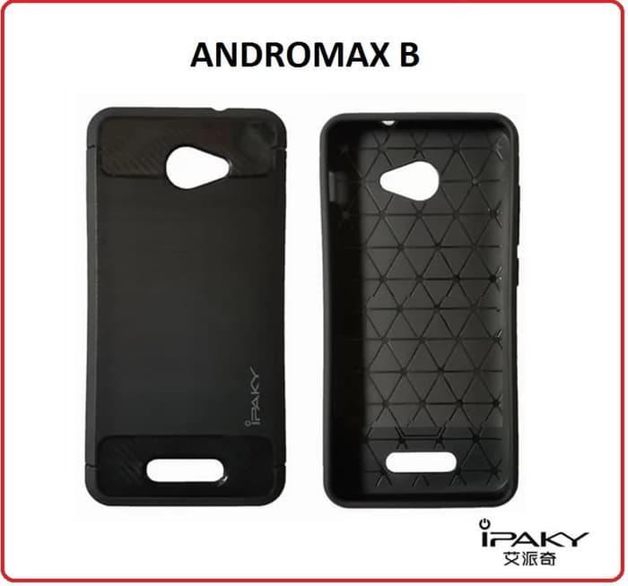 Kenzoe Premium Quality Carbon Shockproof Hybrid Case For Andromax A - Black