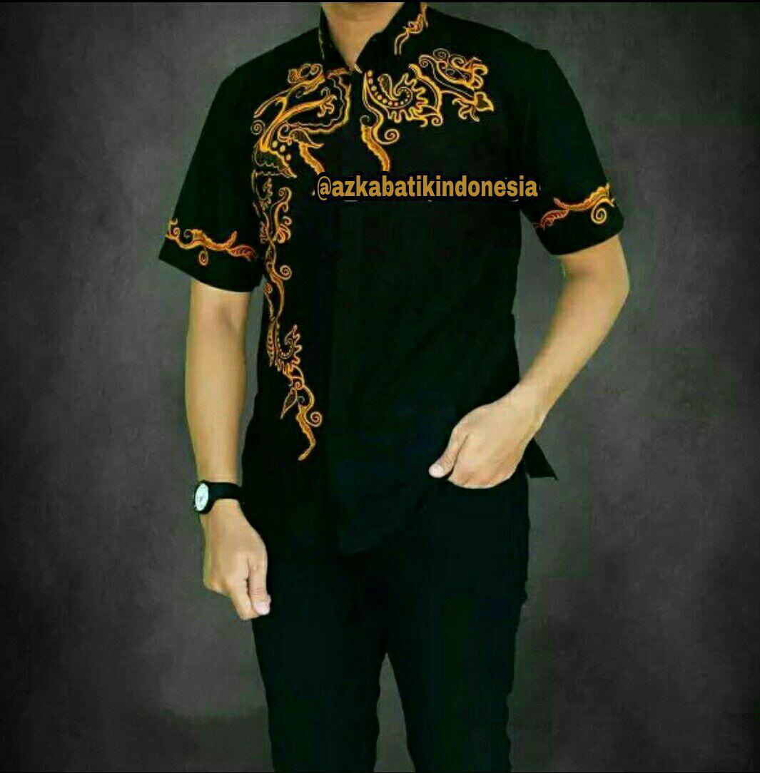 Baju Batik Kantor Baju Batik Pria Baju Batik Pekalongan Motif Khatulistiwa Kuning
