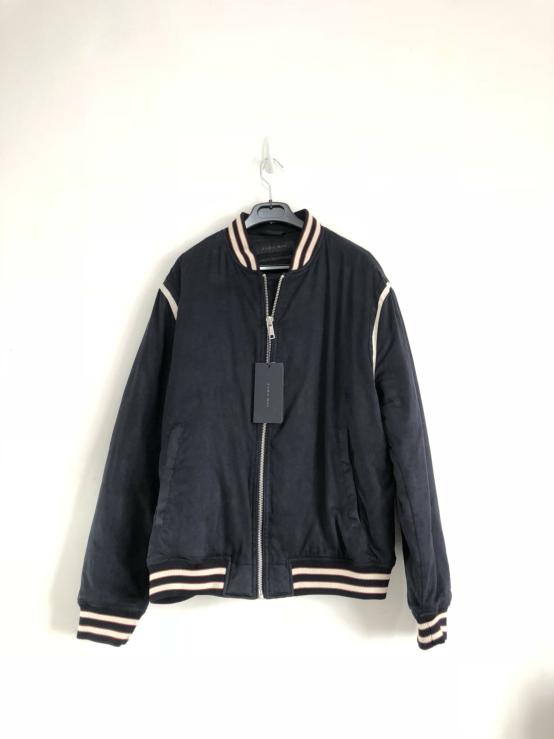 Jaket Zara Man Bomber Varsity Quilted Original
