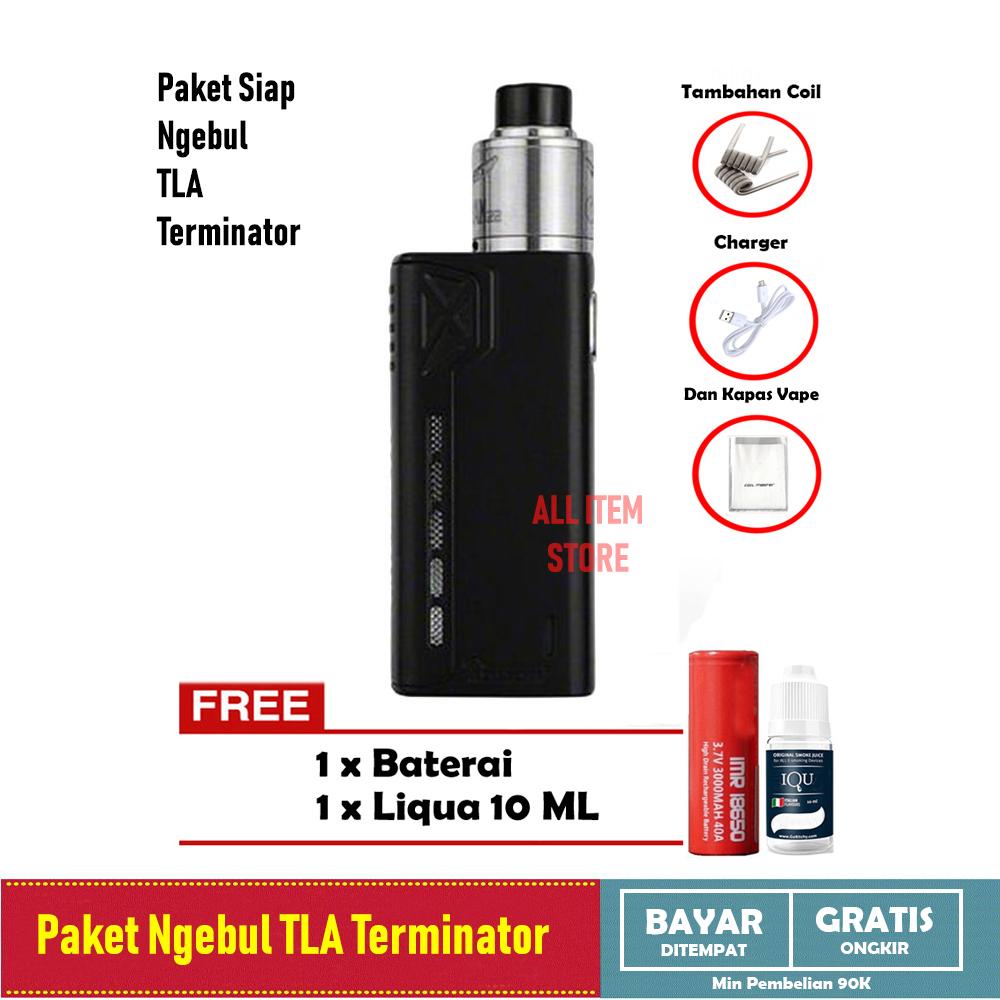 Paket Siap Ngebul TLA Terminator Rokok Elektrik Vape TLA + Free Baterai Coil Liquid Kapas dan Charger Paket Siap Ngebul TLA Terminator Rokok Elektrik Vape TLA + Free Baterai Coil Liquid Kapas dan Charger
