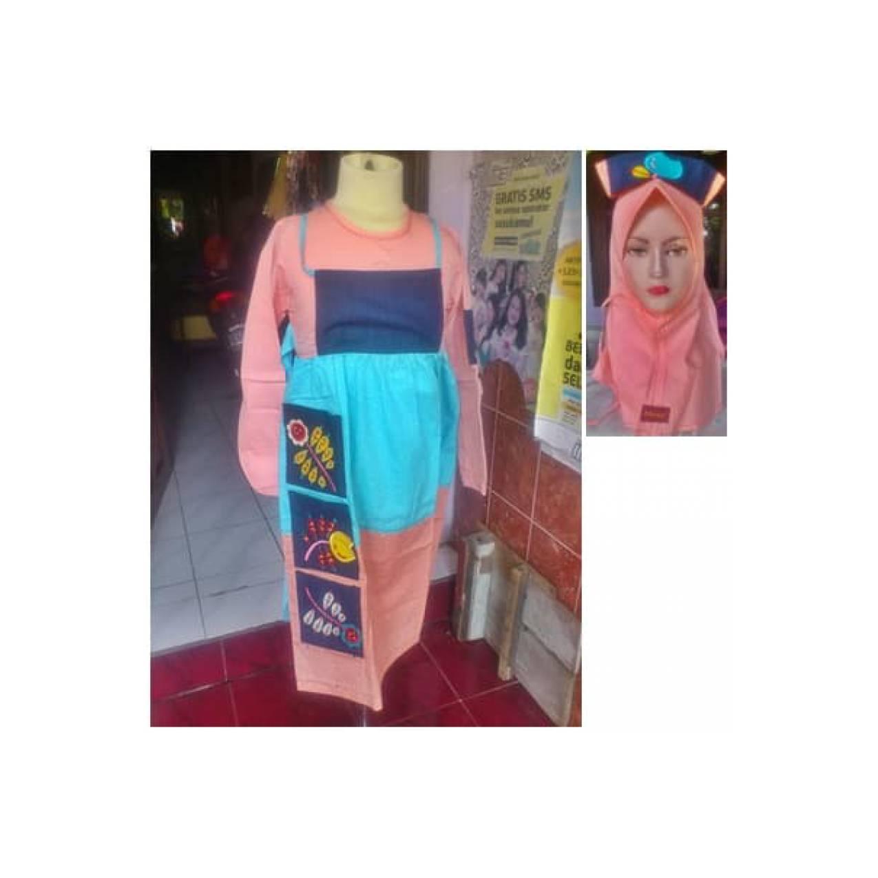 Gamis/ Busana Muslim Anak Dannis 4 tahun bahan Katun