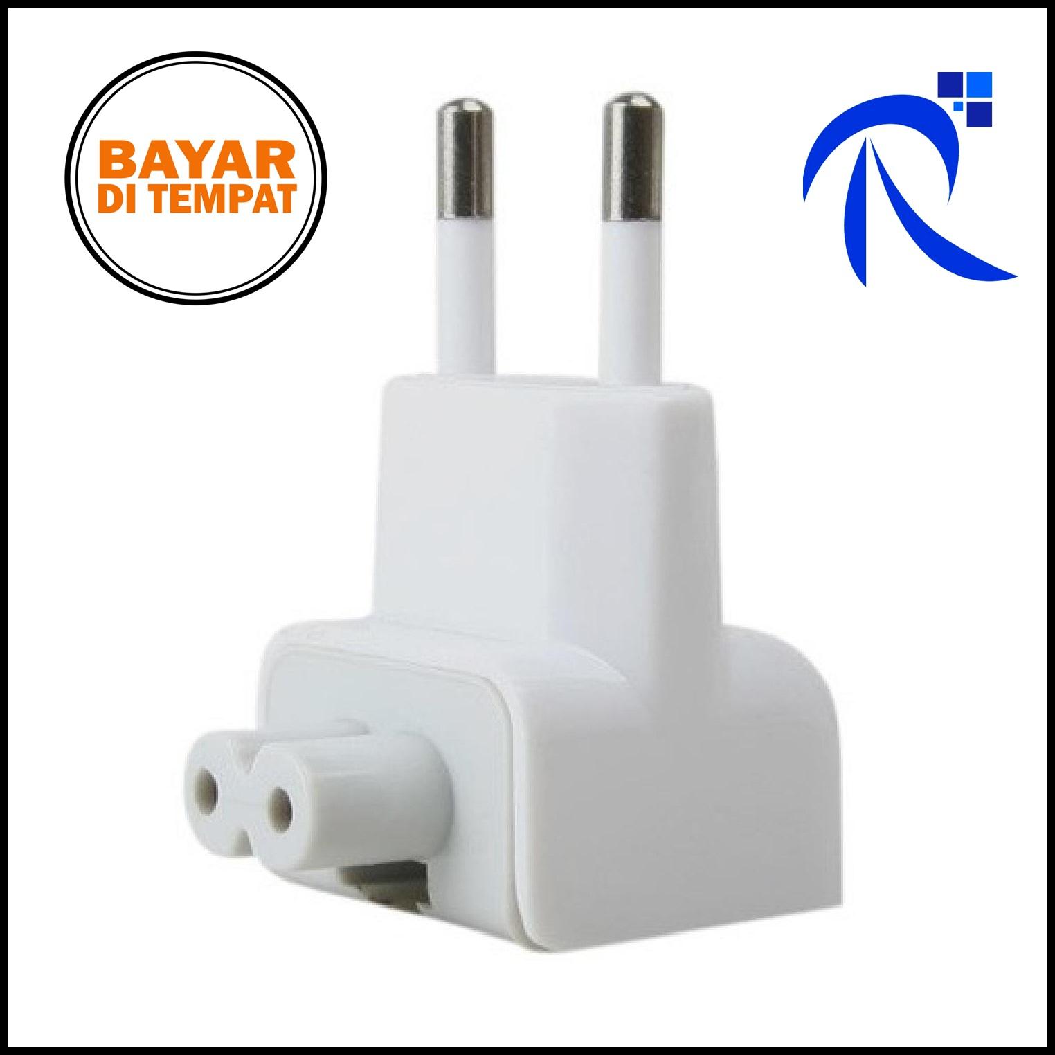EU AC Plug Kepala Duckhead for Apple MagSafe Adaptor - White Putih - Kepala Adapter Macbook Mac Book Ipad European Wall Socket Plug Charger Charging Charge Casan Berkualitas FREE ONGKIR & Bisa COD