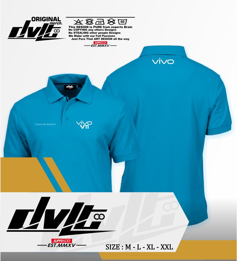 Poloshirt / Kaos Polo Gadget Handphone Vivo V11 Logo Murah