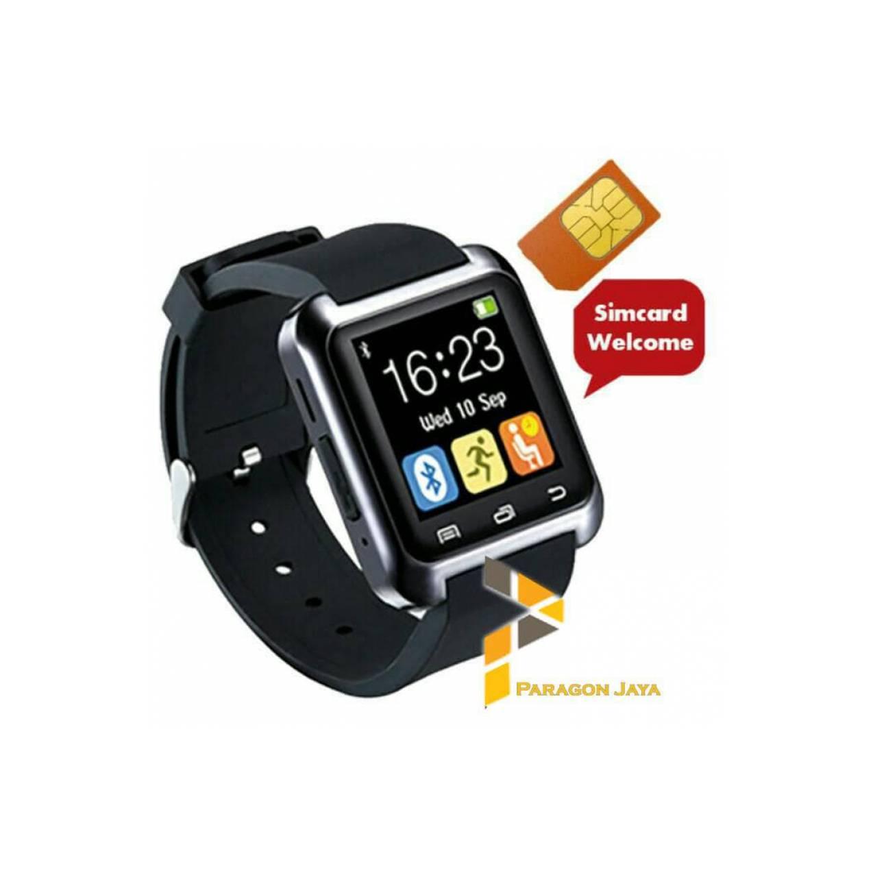Smart Watch U8 Delta / Smartwatch Jam Tangan Pintar Sim Card - Hitam -
