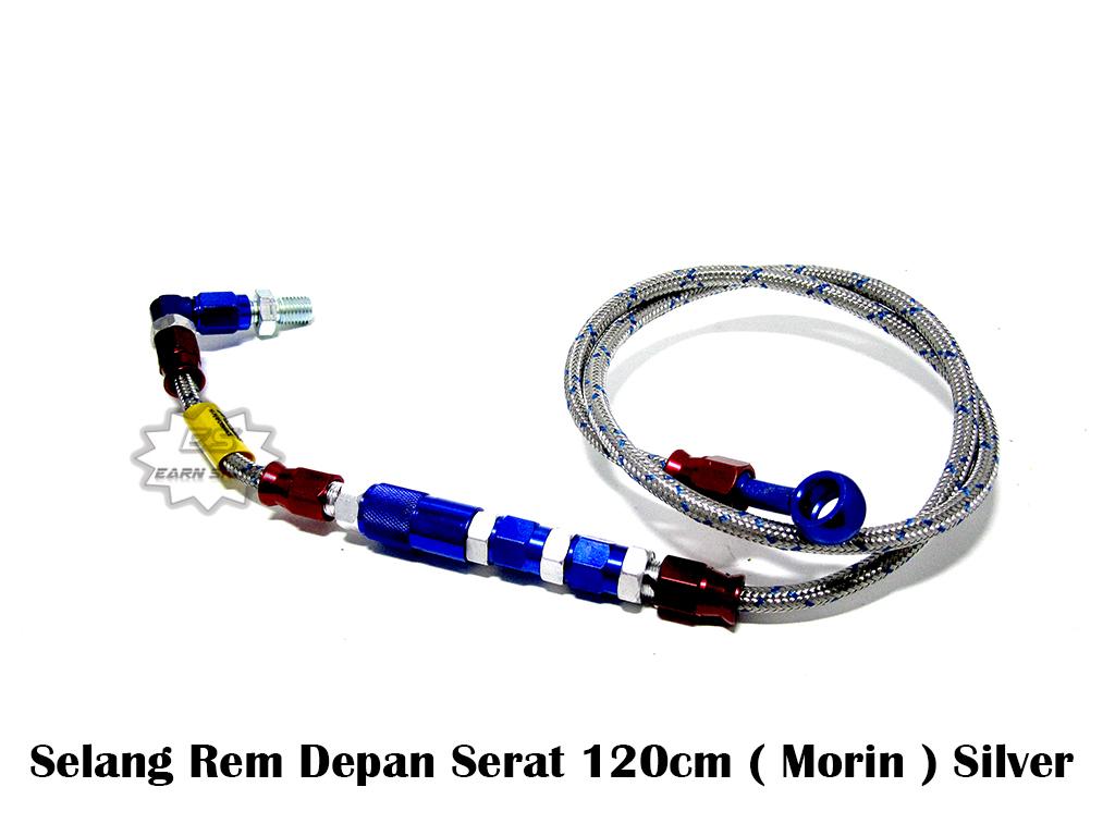 Selang Rem Depan Serat 120cm ( Morin ) Silver