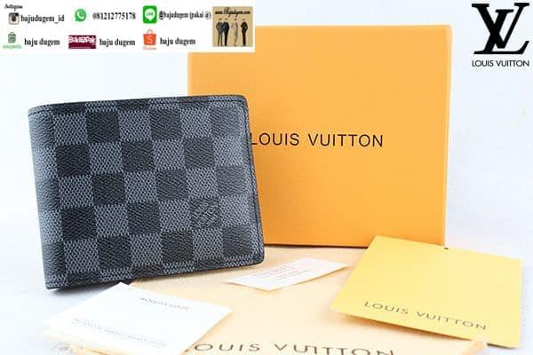 Diskon 10%!! Dompet Louis Vuitton Damier Premium Import Quality Murah -W L-Vp Dmr1 - ready stock
