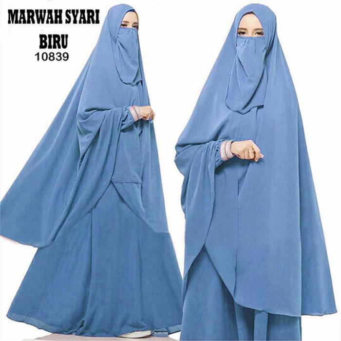 TERMURAH BAJU BUSANA MUSLIM GAMIS MARWAH BERGO NO PED +CADAR