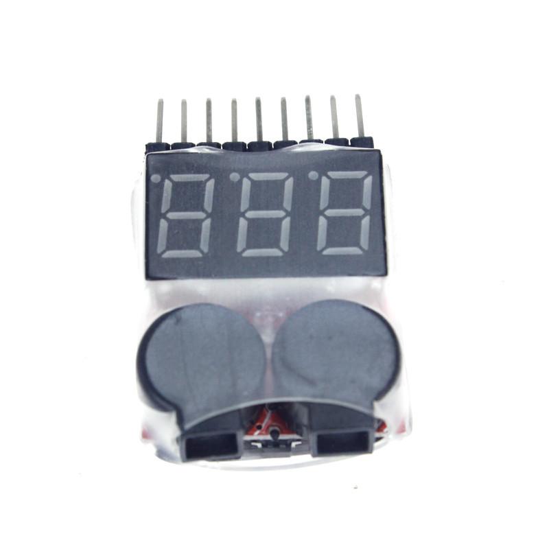 1-8S 2-in-1 Digital Voltage Monitor Low Voltage Buzzer Alarm for Helicopter Airplane Boat Battery