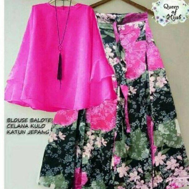Baju Original Asyifa Setelan Blouse & Celana Pakaian Wanita Muslim Panjang Atasan Rok Cewek Muslimah Simple Trend 2018