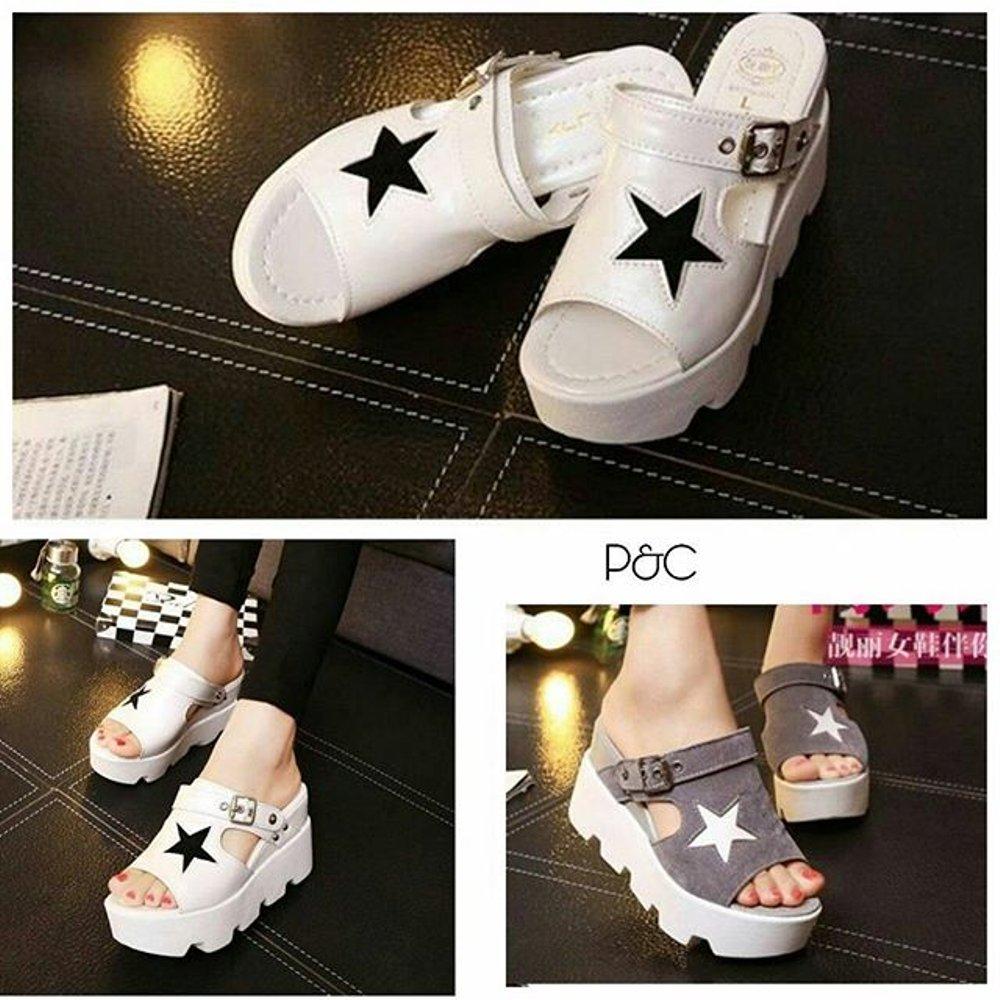 Sneakers Wanita New Collection Wedges Star P&C Lazada Flash Sale