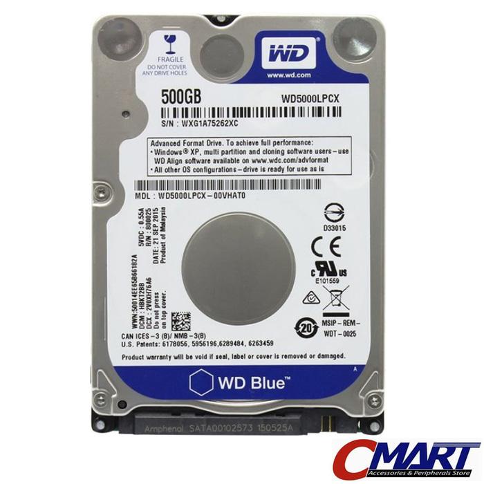 ORIGINAL - WD ScorpioBlue 500GB SATA3/5400/8MB 2.5