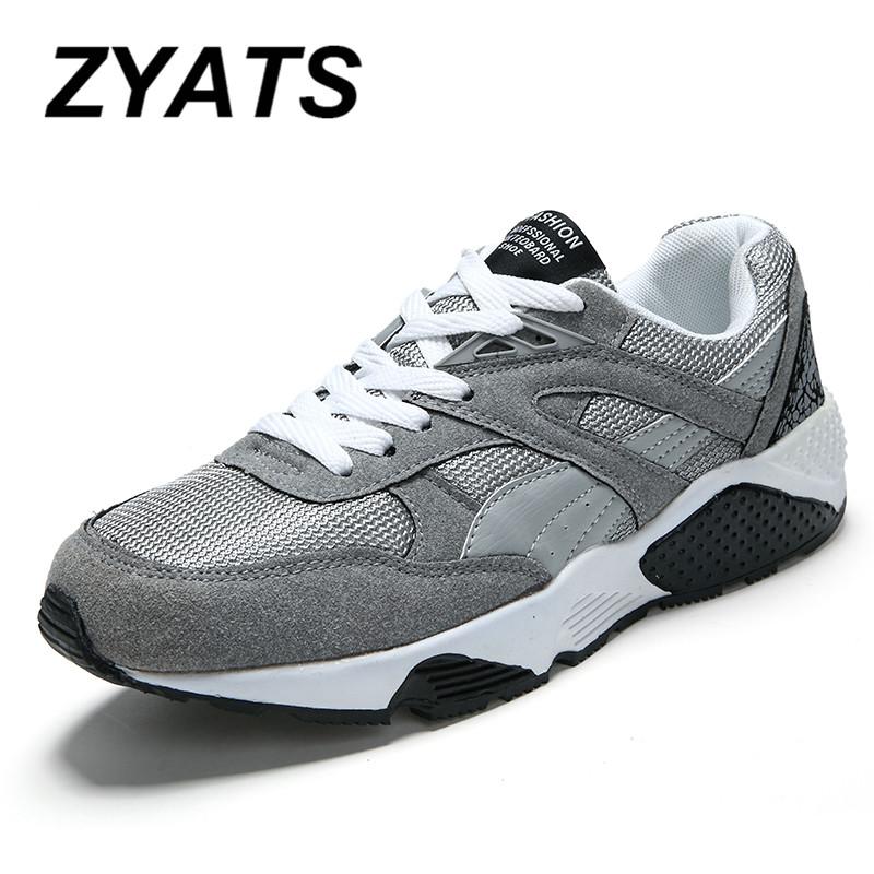Busana Kasual Pria Renda Lari Sepatu Sneakers (Biru)