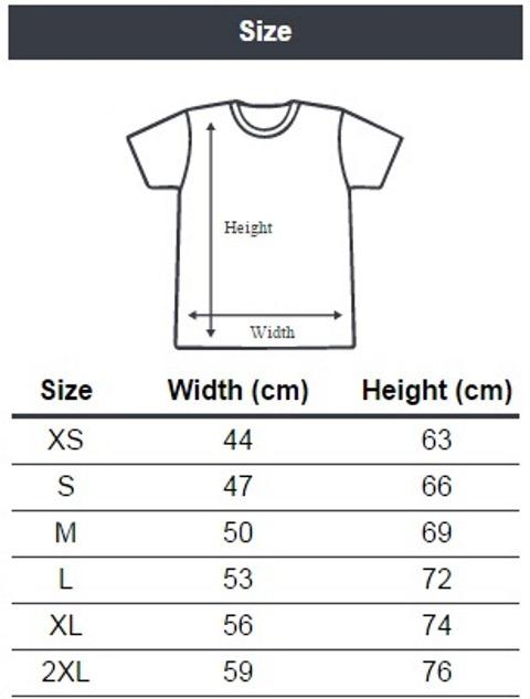 New States Apparel Size Chart