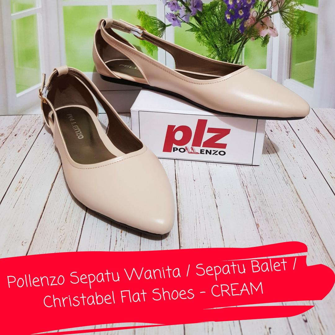 Pollenzo Christabel Flat Shoes - CREAM