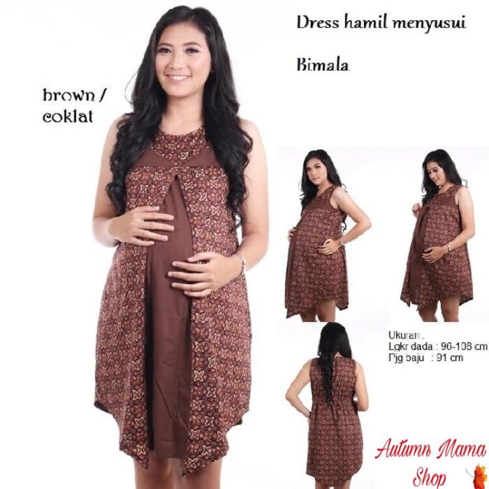 Dress Hamil Menyusui Batik Bimala / Mama Hamil / Dress Hamil / Kemeja Hamil / Ibu Hamil Menyusui / Baju Hamil Kantor/ Baju Hamil Gaya / Baju Hamil Modern