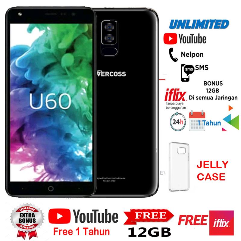 Evercoss U60 Dual Camera 4G LTE - Ram 1GB/8GB + Gratis Silicon Case & Perdana 12GB Evercoss U60 Dual Camera 4G LTE - Ram 1GB/8GB + Gratis Silicon Case & Perdana 12GB