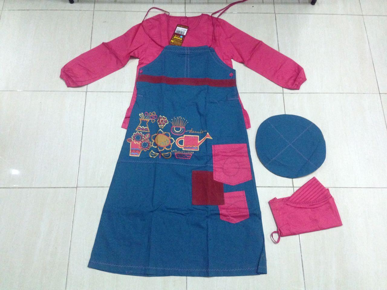 Setelan Overall Dannis Baju Muslim Anak Perempuan tipe Rok A