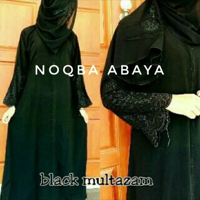 Simple Exclusive Abaya Dubai Gamis Arab Jubah India Dress Turkey Bordir Multazam Black Hitam Simpel (S)