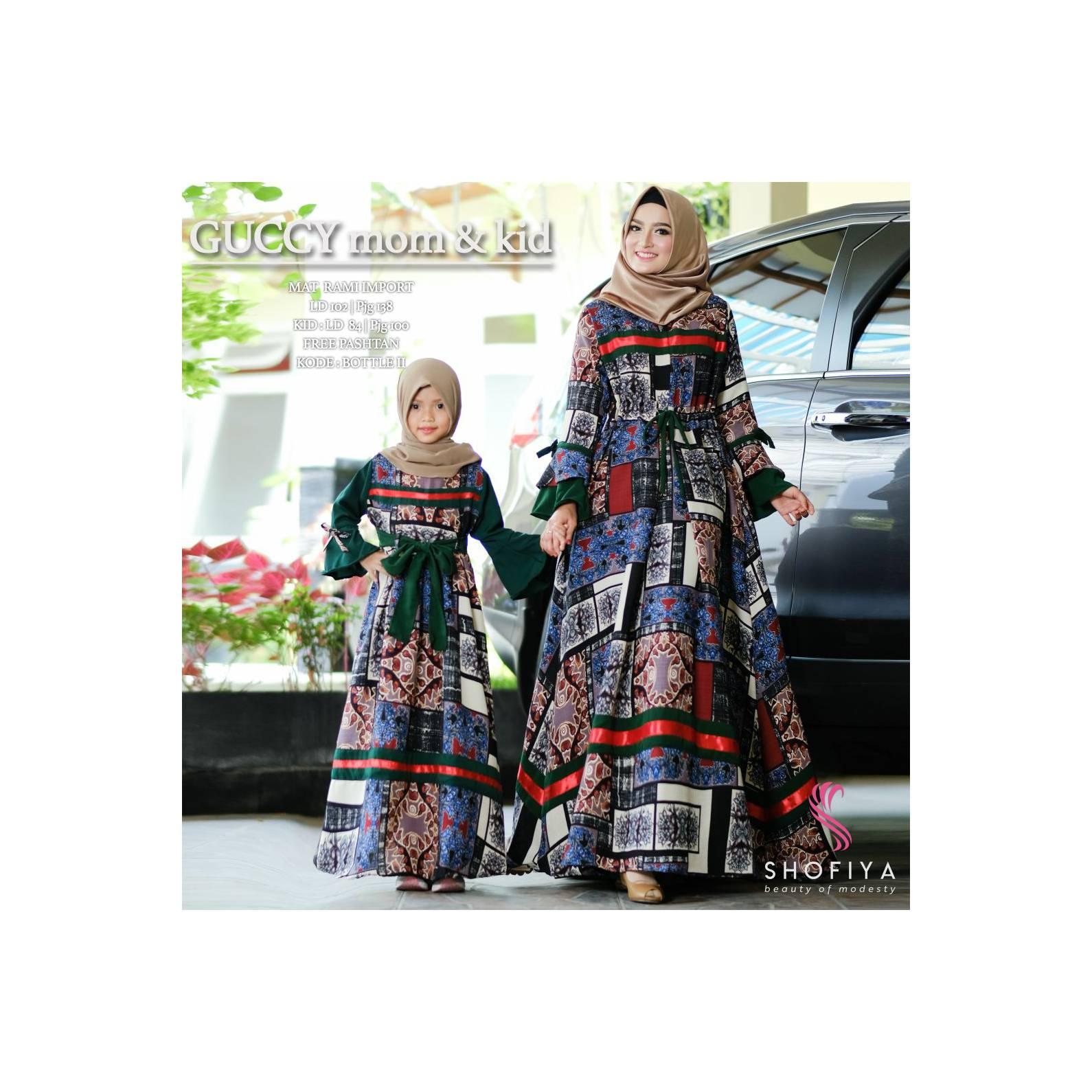 Gamis couple ibu dan anak / satu set gamis dengan hijab