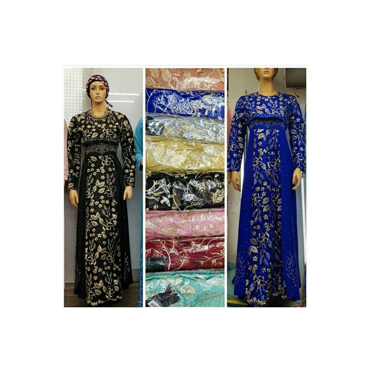 gamis pesta bahan brokat kombinasi ceruty