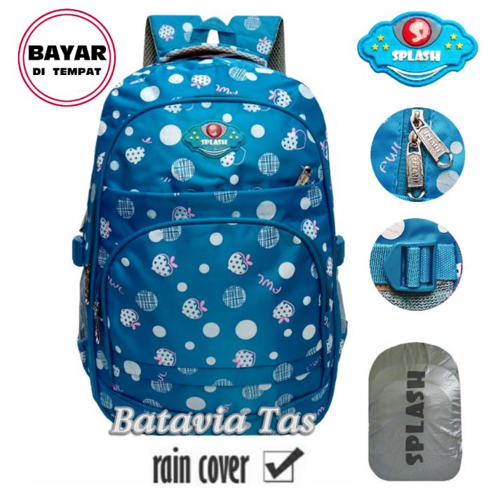 Batavia Tas Ransel Splash Tas Pria Tas Wanita Tas Ransel Pria Tas Ransel Wanita Tas Ransel Anak Tas Anak Sekolah Import Tas Sekolah Murah Tas Laptop Tas Punggung Tas Sekolah Import Blue Volca+ Waterproof Raincover