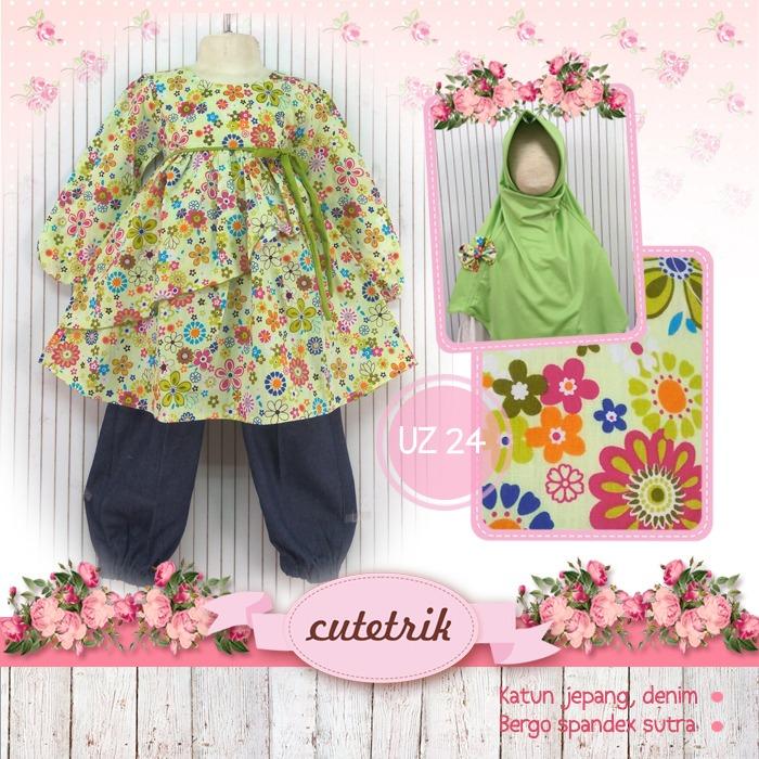 Setelan Anak Tunik Joger Bergo Cutetrik UZ 24 Size M - L - XL Original
