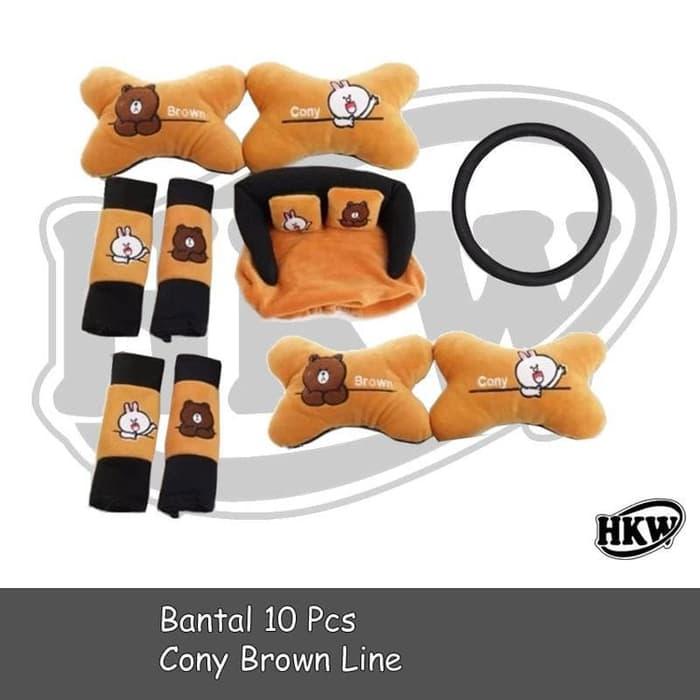 Bantal 10 Pcs Cony Brown Line Mobil Suzuki Carry
