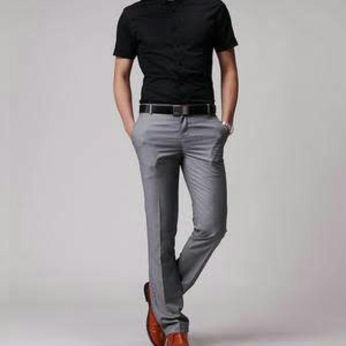 celana bahan slimfit slim cowo pria usia 10-19 tahun remaja kerja