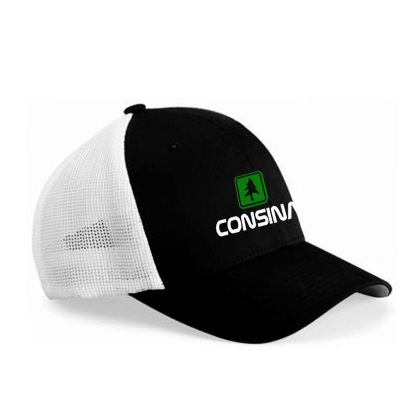 Do More Store Topi Trucker Consina Logo White - Hitam Jaring Putih Premium