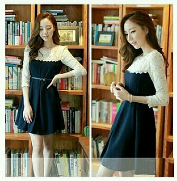 Promo!! tanah abang grosir Dress Voila navy