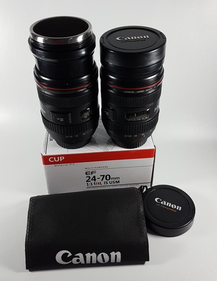Sedang Diskon!! Gelas Botol Mug Canon Lens Lensa 24-70Mm 420 Ml Stainless Zoomable - ready stock