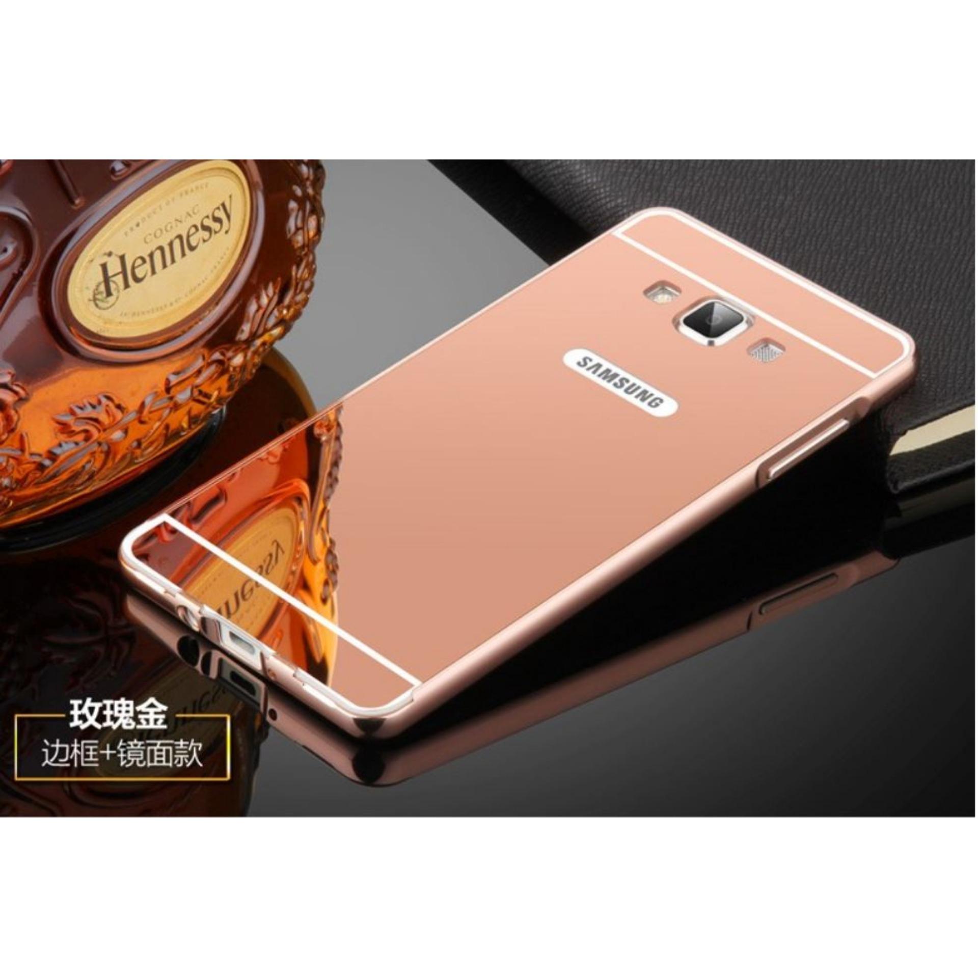 Aldora Case For Samsung Galaxy J2 / Samsung Galaxy J200 Metal Bumper Miror Premium Quality -  Rose Gold