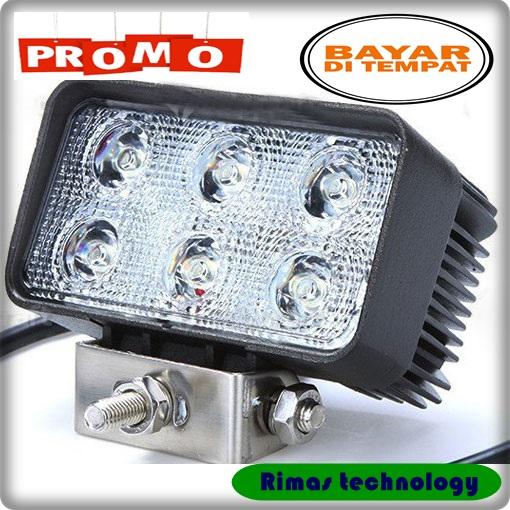 Rimas Lampu LED Headlight Mobil Offroad 18W 1260 Lumens - C18-ES - Black Keren Unik Kekinian Berkulitas Original