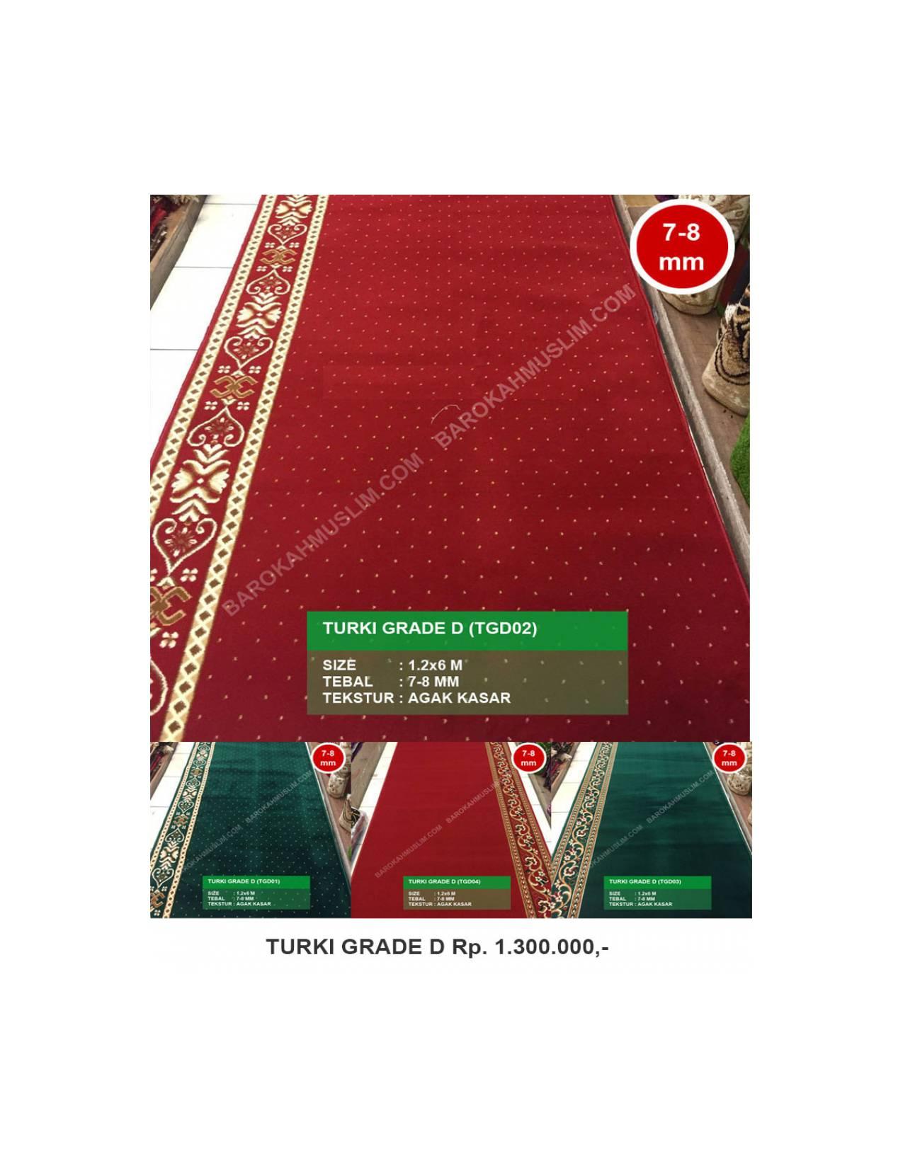 Karpet Masjid Turki Sajadah Murah Polos Grade D