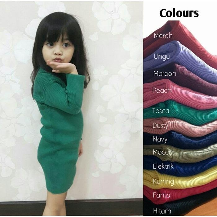 Jual Baju Sweater Korea Rajut Atasan Anak Wanita Adila Dress Kid Murah - 3-4 tahun