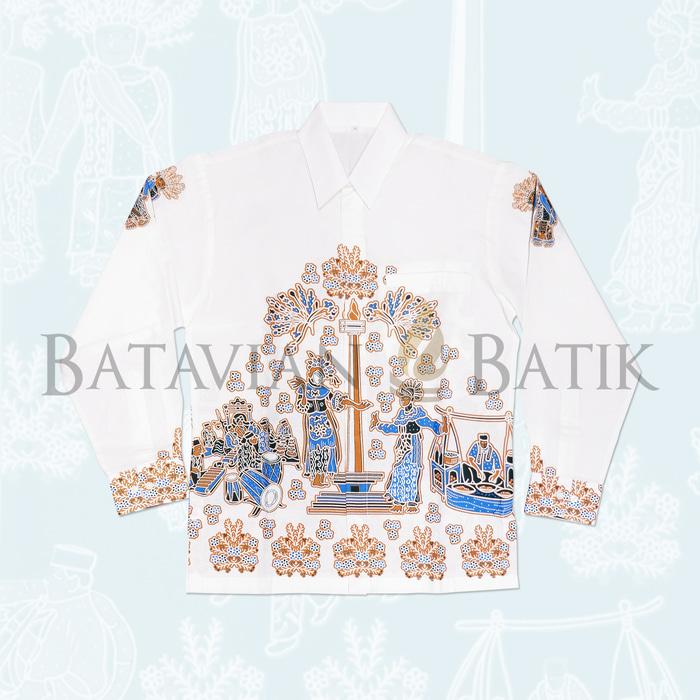 Popularitas Terlaris Kemeja Batik Betawi Lengan Panjang | Putih