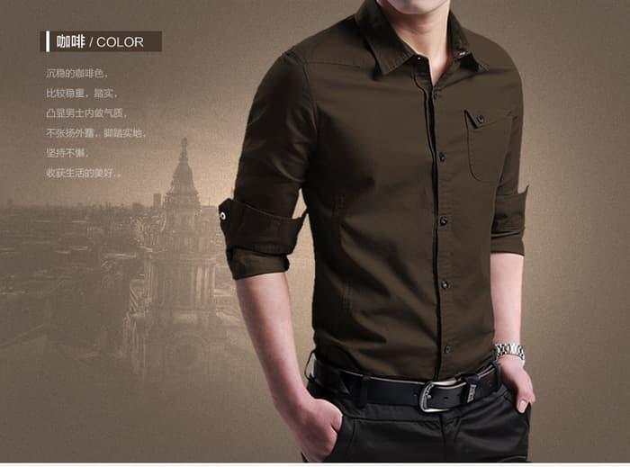 Kemeja miller coklat, baju pria bukan baju batik pria - Bx3C3p