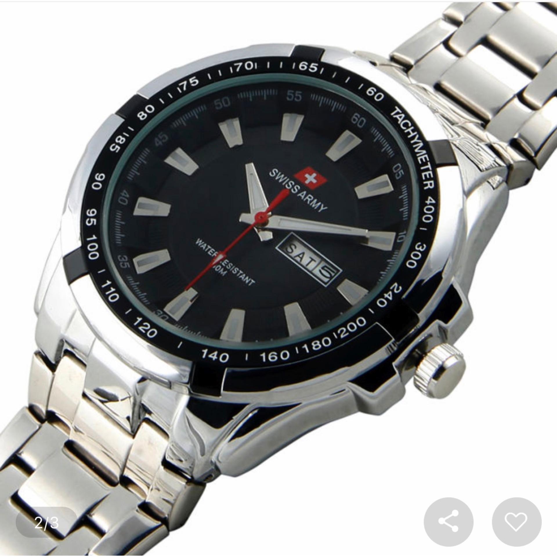 Swiss Army Mens Elegant SA 5231M ss sil - Jam Tangan Pria - Stainless - Silver