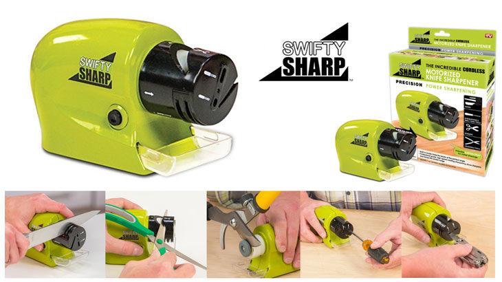 Swifty Sharp / Alat Pengasah Pisau Elektrik Otomatis / Asah Pisau