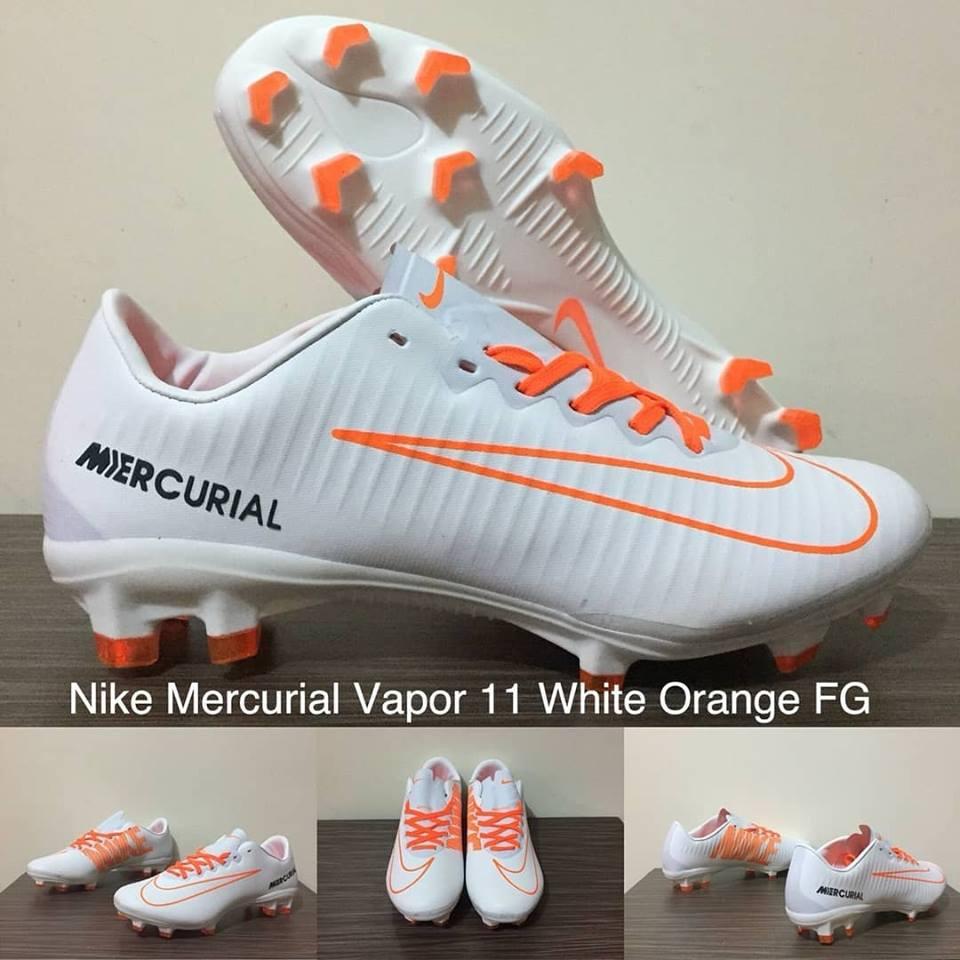 SEPATU BOLA NIKE MERCURIAL VAPOR 11 WHITE ORANGE FG