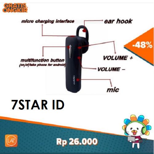 Headset Mini Bluetooth For All Smartphone 7STAR - Headset Bluetooth Branded Samsung, Xiaomi, Oppo, All Smarphone - Random