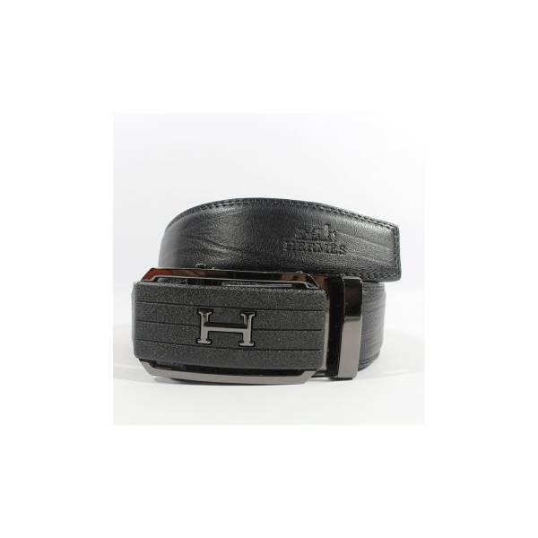 GESPER IKAT PINGGANG REL KULIT PRIA IMPORT HERMES 358 SILVER BLACK