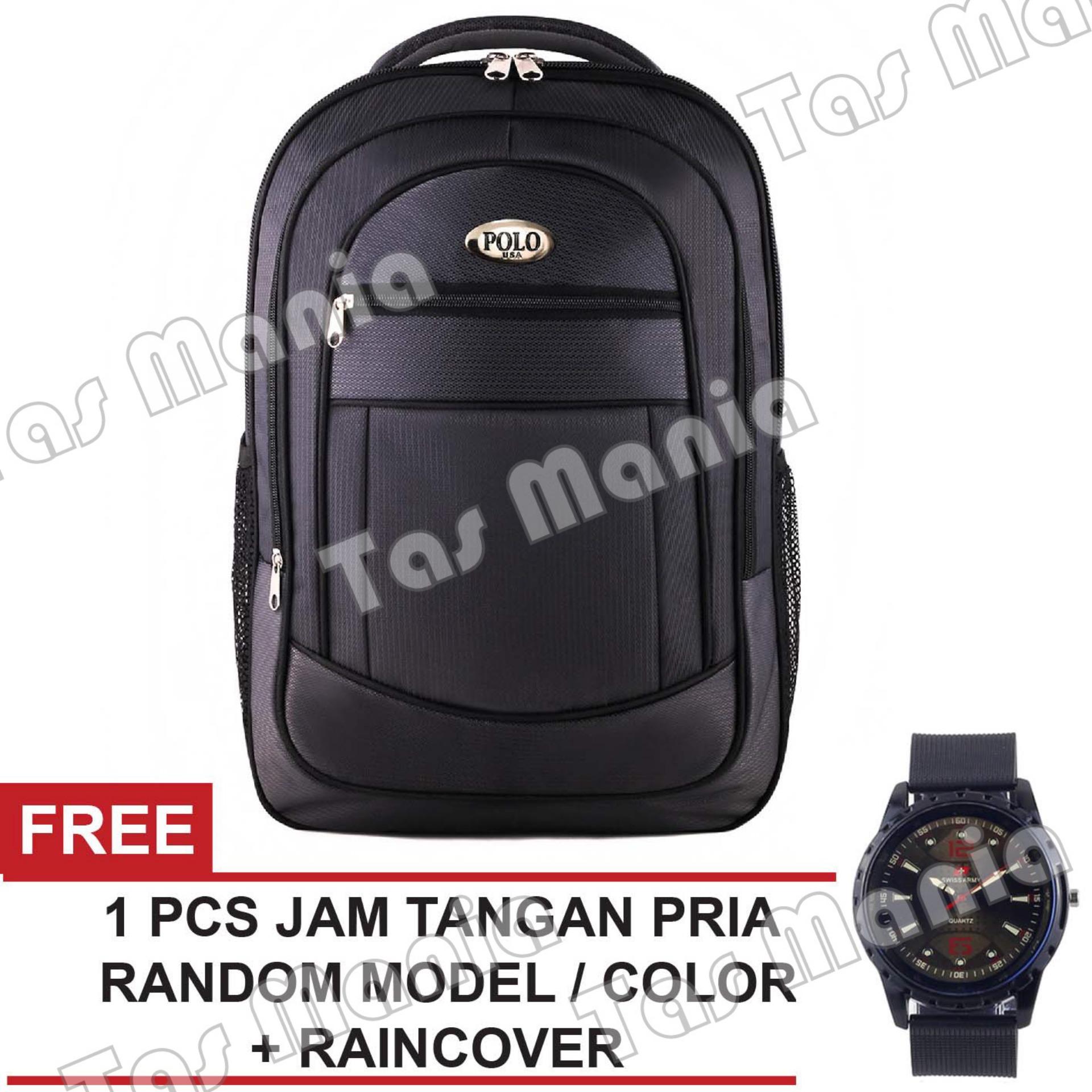 Tas Ransel Pria Polo USA King Cobra Dailypack Laptop Backpack + Raincover - Grey FREE Jam Tangan Promo Diskon Polo Classic Milano Real Polo Power Original Alto Eiger Bodypack Consina Xiaomi Asus Palazzo Polo Team Tas Kantor Termurah Terlaris Best Seller