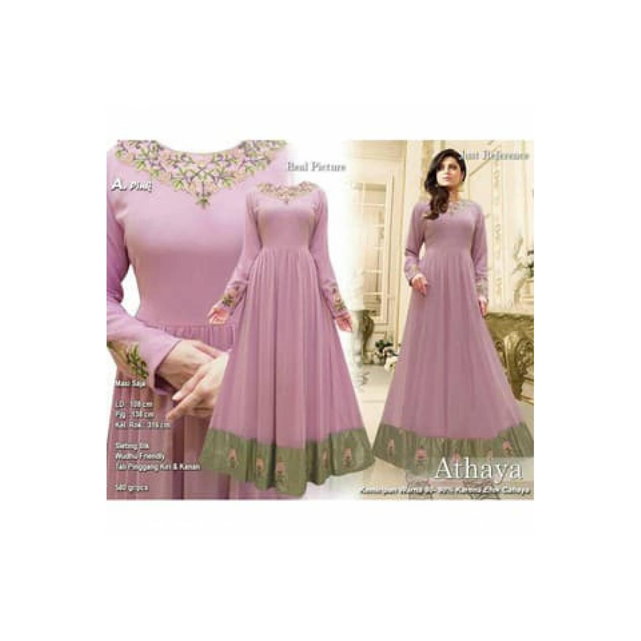 barang laris manis WO47 BAJU GAMIS PESTA INDIA MODERN ANJANA WARNA PIN