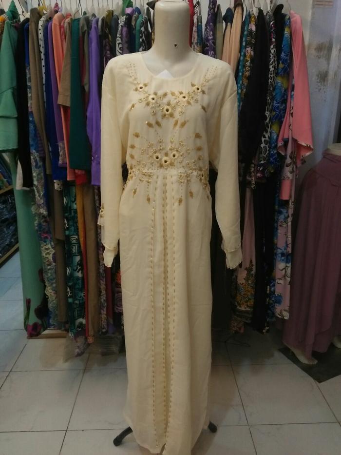 Gamis Sifon Kuning/ Gamis Dewasa Bordir