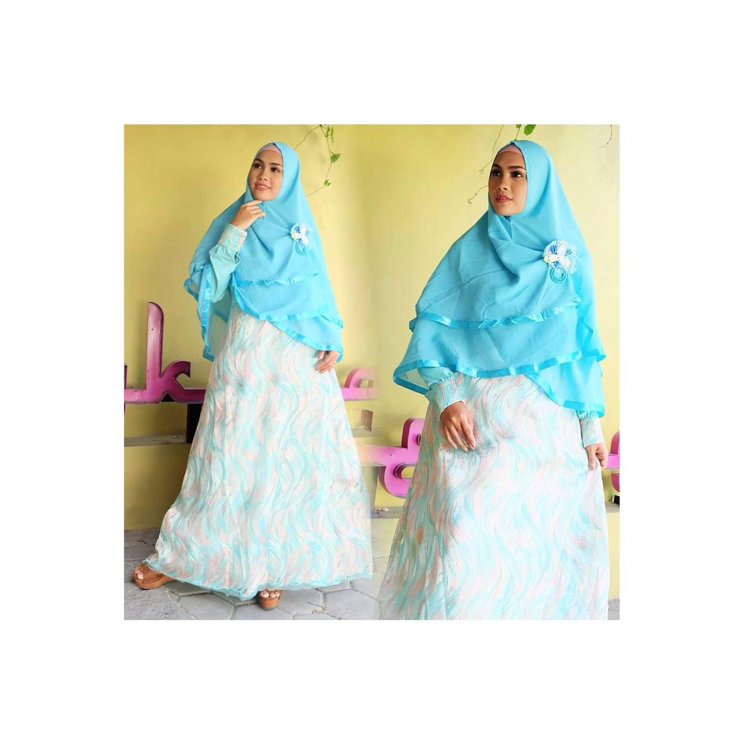Gamis Syar'i Brokat Motif Full Modern