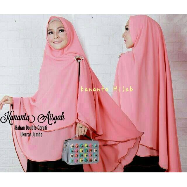 Kananta Hijab Syar'i Jumbo / Jilbab Syar'i Hijab Warna Kain Jetblack - Cerruti