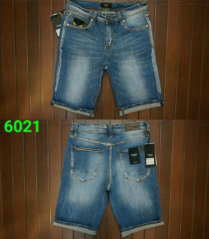Best Seller!! Celana Pendek Jeans Fendi Roma Import Slim Fit - ready stock