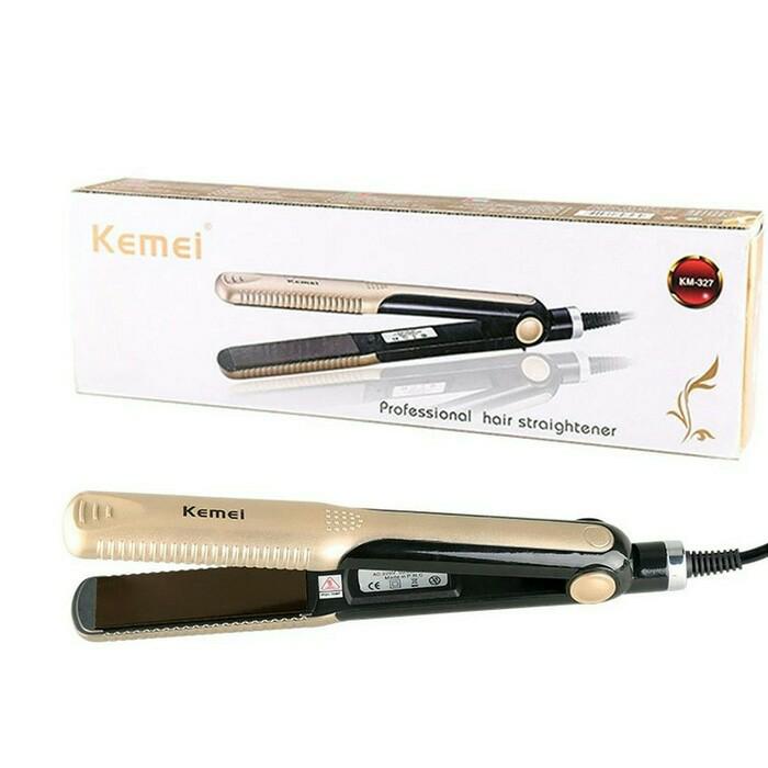 LAZADA TERMURAH Kemei Catokan Rambut Lurus dan Keriting Kemei 327 - Merah